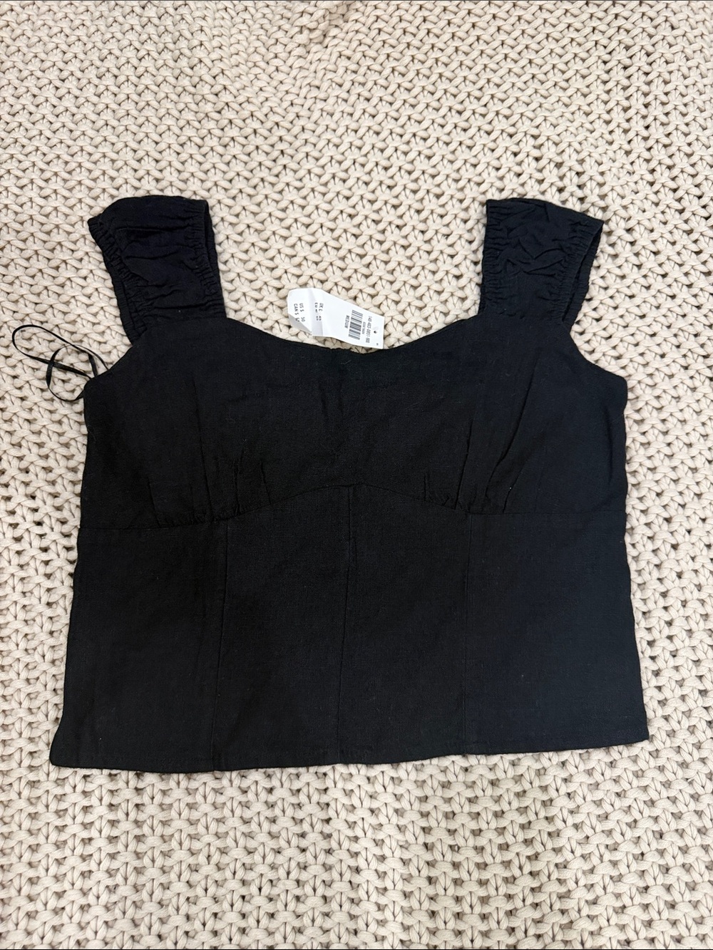 Abercrombie & Fitch Black Cropped Square-Neck Tank